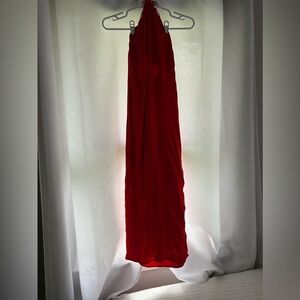 Zara- red halter maxi dress